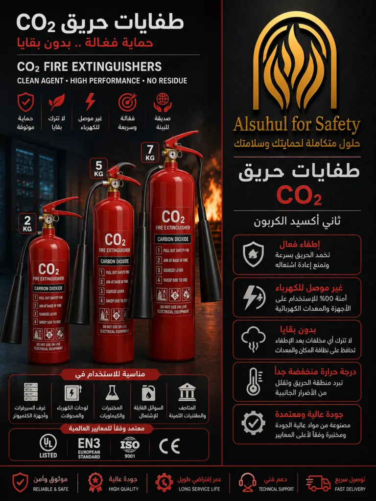 طفايات حريق ثاني أكسيد الكربون CO2 - السهول الخليجية للأمن والسلامة