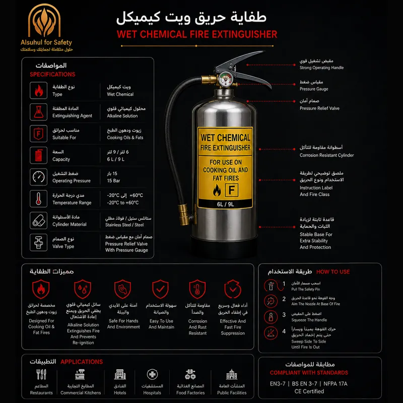 طفاية حريق ويت كيميكل - السهول الخليجية للأمن والسلامة